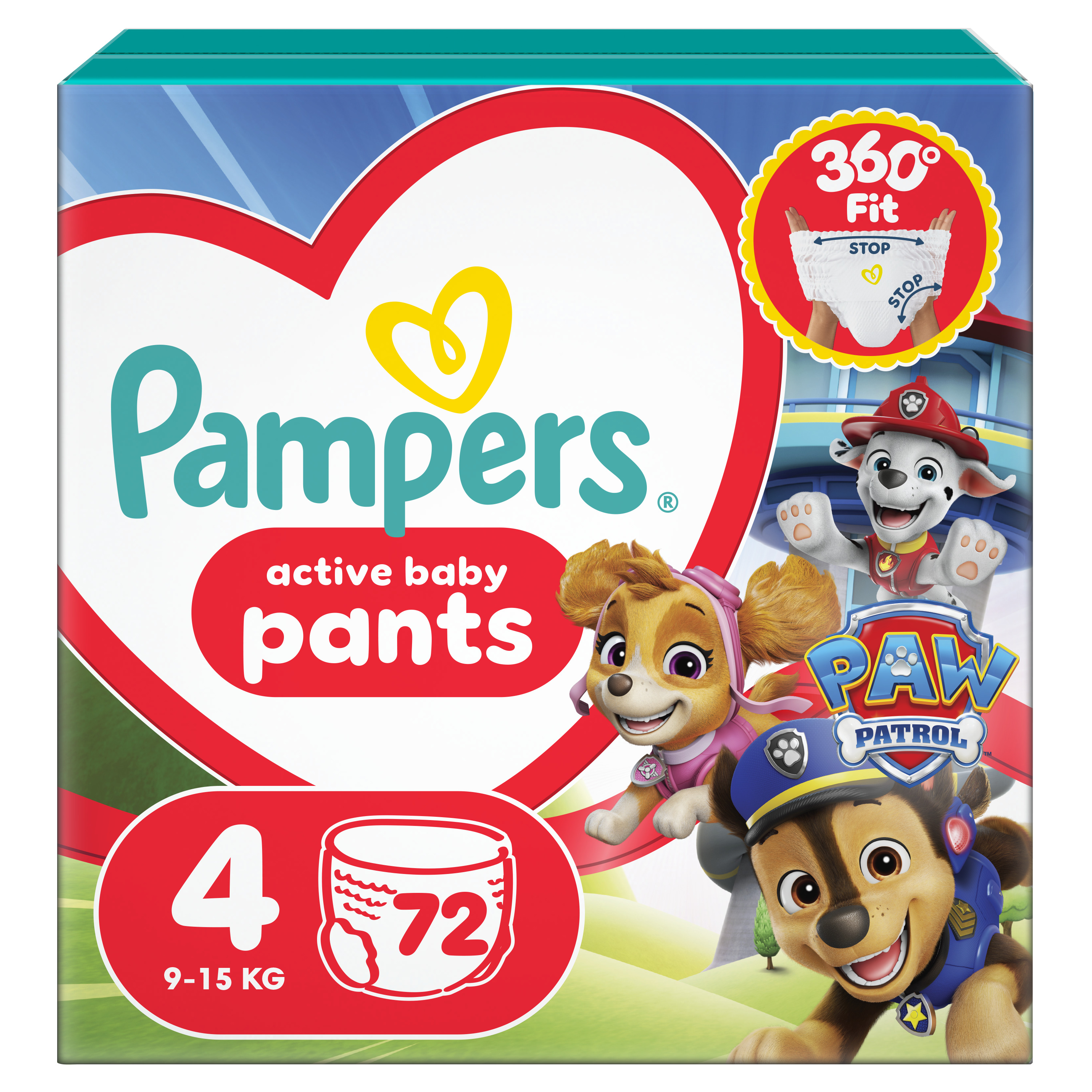 Одноразові підгузки-трусики Pampers Active Baby Pants "Щенячий патруль" Розмір 4 (9-15 кг), 72 шт. (80820386)